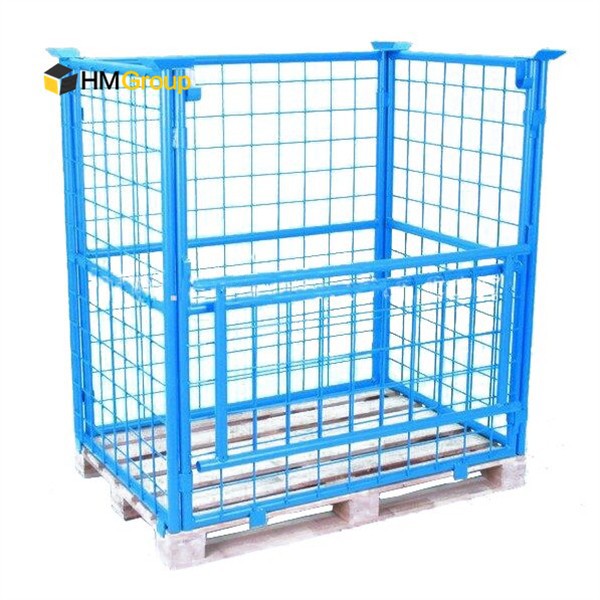 Foldable metal pallet collar